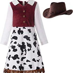 ReliBeauty Western Cowgirl Costume for Girls Funny Holiday Party Princess Dress